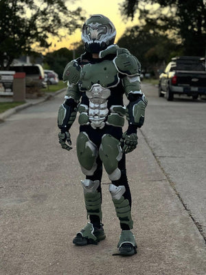 Doom Slayer Armor V2 full suit over black bodysuit
