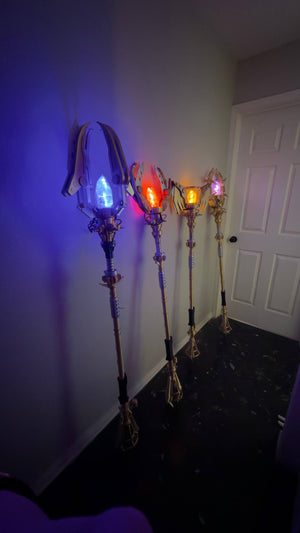 Black Ops II elemental staffs full set with LED cosplay props