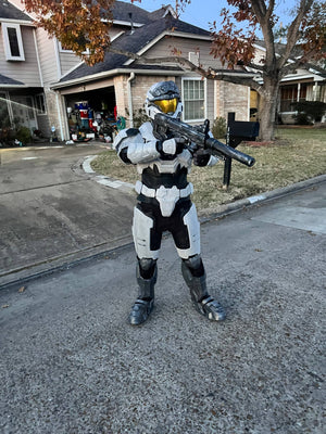 Halo Noble 6 spartan armor cosplay prop side view