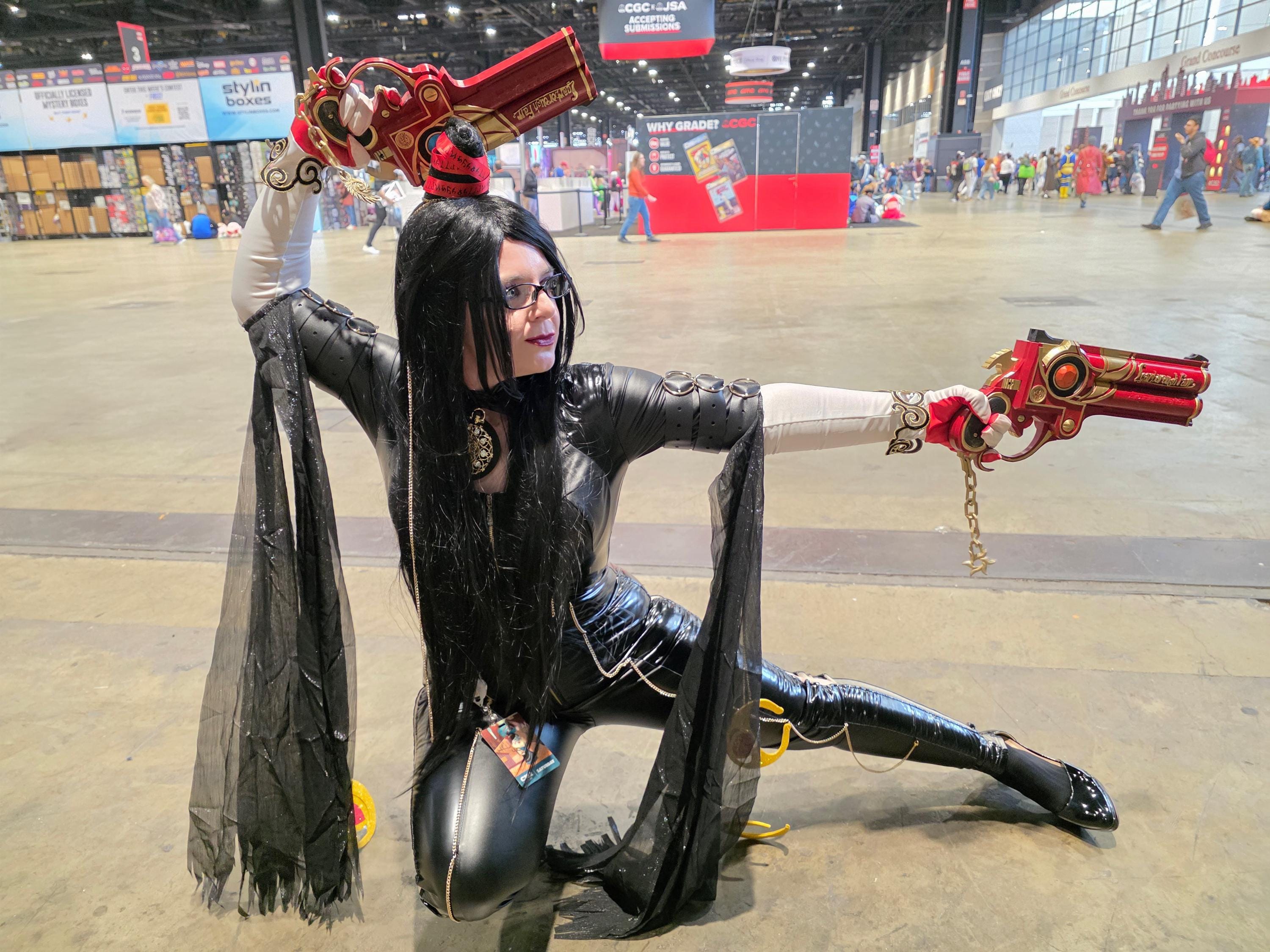 Bayonetta scarborough fair gun set cosplay prop side view
