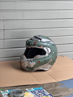 Wearable Doom Eternal Slayer Helmet 1:1 cosplay replica - finish detail