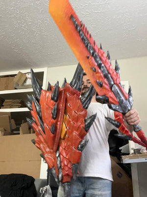Halberion full set red orange with black spikes