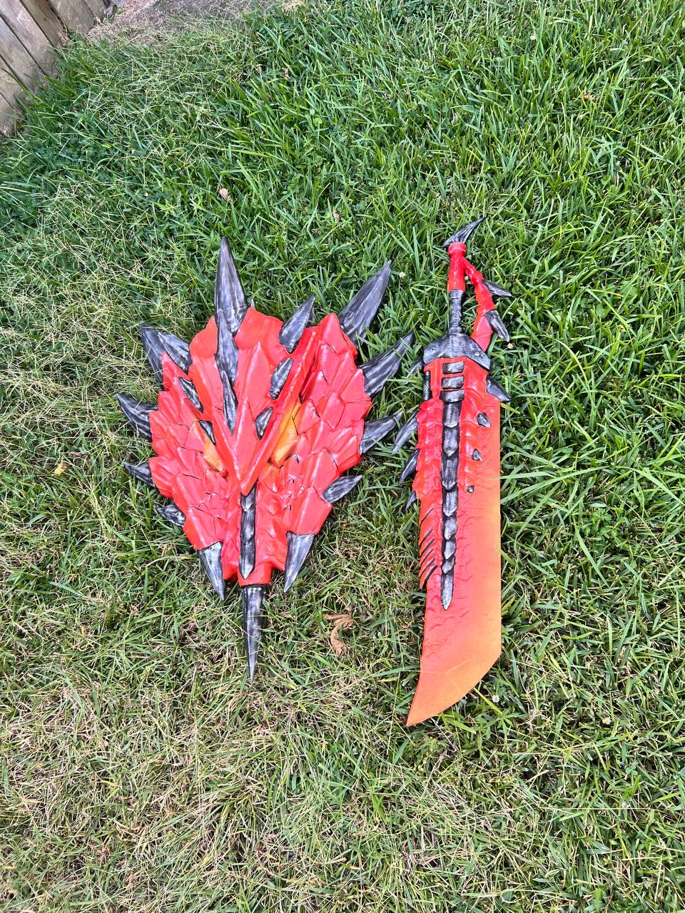 Halberion shield stylized spiky design