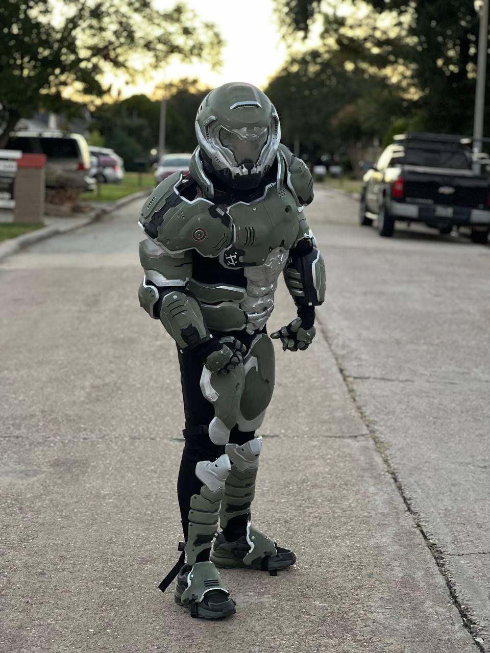 Doom Slayer Armor V2 front view with helmet