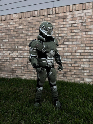 Doom Slayer Armor V2 standing pose with helmet visor