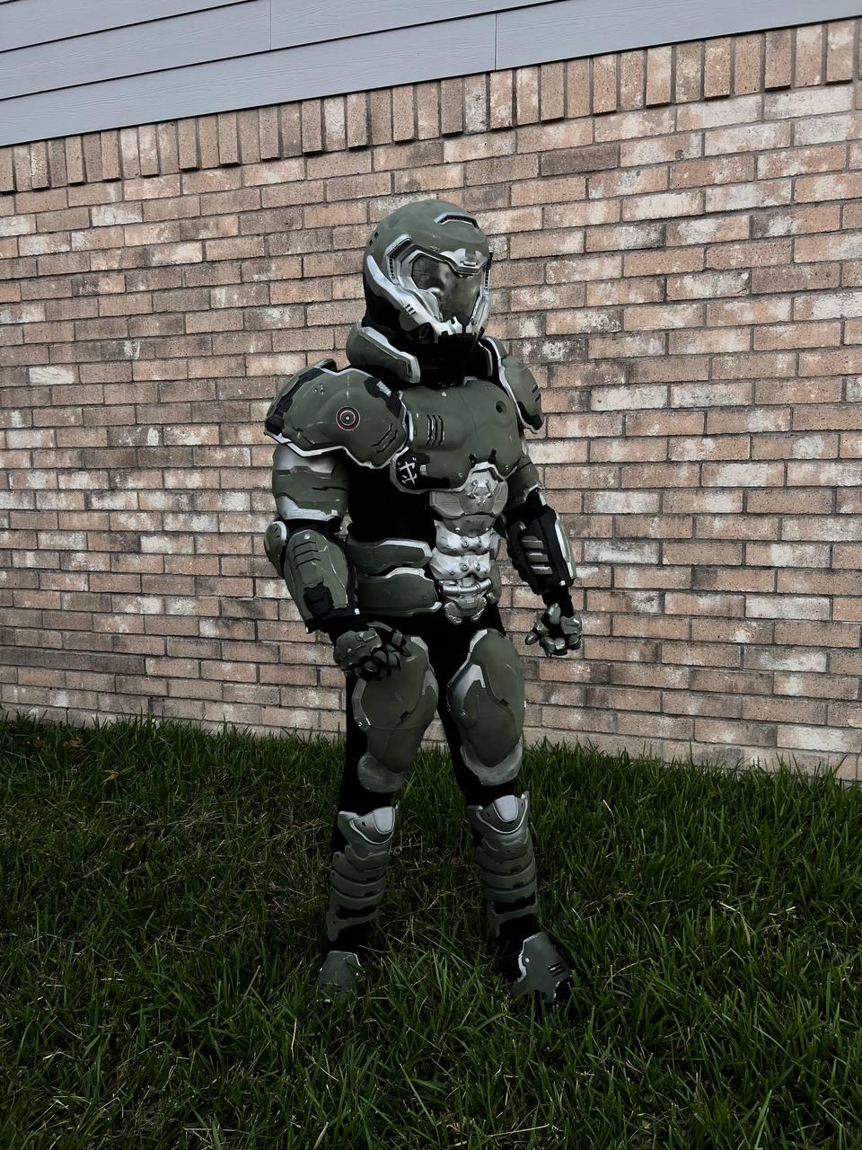 Doom Slayer Armor V2 standing pose with helmet visor